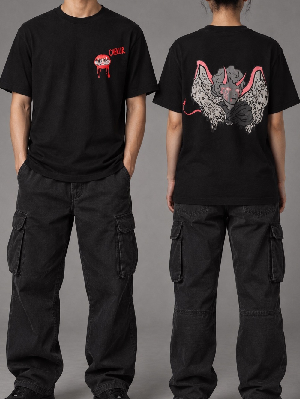 NEW Graphic Short-Sleeve Tee - Black with Red Accent